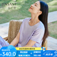 金三塔真絲小衫女春夏新款100%桑蠶絲敦煌聯(lián)名寬松可外穿T恤上衣 郁金香紫 M