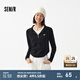 森馬（Semir）長(zhǎng)袖T恤女短款緊身衣服小個(gè)子百搭氣質(zhì)春季連帽上衣 黑色90001 165/88A/L