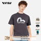 EVISU【王一博同款】福神25年夏季新品男士商標(biāo)海鷗印花超寬松T恤 炭灰色 M 【超寬松可選小1-2個(gè)尺碼】