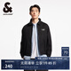杰克·瓊斯（JACK&JONES）25年男裝春秋款外套男多色商務(wù)休閑夾克翻領(lǐng)100%純棉行政夾克短款 E40黑色 XL