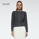 Laurèl【綿羊毛】25秋新款麻花釘鉆針織開衫女LWD363M01400 煙灰色 S