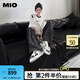 MIO【宋亞軒同款】米奧小白休閑鞋厚底板鞋運(yùn)動(dòng)情侶溶解女鞋男老爹鞋 灰/白色 （張極同款） 36