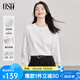 歐莎（OSA）白色薄款T恤女士長(zhǎng)袖寬松女裝2025年秋新款季蕾絲拼接上衣百搭 白色 M