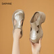 DAPHNE達(dá)芙妮厚底增高包頭拖鞋女2025夏季新款外穿松糕百搭懶人休閑半拖 金色 【增高8厘米】 37