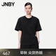 JNBY/江南布衣夏季女裝T恤純棉寬松滿印兔子女短袖通勤5O4113780 011/炭黑 S