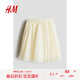 H&M2025年夏季新款童裝女童褶紋雪紡半身裙1269789 淺黃色/波點 130 130cm 59 (6-8Y)