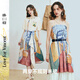兩三事梵高文藝 藝術(shù)長(zhǎng)廊 2025夏季新款復(fù)古印花抽繩綁帶兩穿半身裙 花色 S