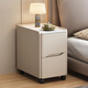 滑輪超窄實(shí)木床頭柜簡(jiǎn)約現代迷你巖板床邊柜可移動(dòng)帶滾輪臥室邊柜 米白【板式框架】 正面30*側面40*高度50