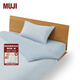 MUJI 水洗棉 被套 單件被罩被單 純棉全棉 25年春季 床上用品 淺藍(lán)色×淺藍(lán)色條紋 雙人用 200cm*230cm 被芯用