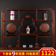 錦格掛墻博古架實(shí)木中式多寶閣茶壺架壁掛展示架簡(jiǎn)約現(xiàn)代紫砂壺架茶具 掛墻一米葫蘆款：100*17*76cm