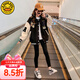G.DUCKKIDS小黃鴨童裝兒童秋裝女童外套春秋款2024新款中大童女孩休閑棒球服 黑色 170 (建議身高160cm 14-15歲)cm