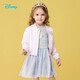 迪士尼寶寶（Disney Baby）迪士尼童裝女童外套春季連體衣裙套裝寶寶網(wǎng)紗羅紋領(lǐng)休閑2件套 粉白 90cm
