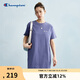 Champion冠軍短袖連衣裙25春季新款純棉中長(zhǎng)款t恤裙女休閑寬松 霧霾藍(lán) L