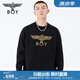 BOY LONDON秋冬情侶款毛衫老鷹刺繡百搭套頭毛衣N60013 黑色 S