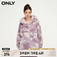 ONLY春夏潮流百搭迷彩毛絨連帽寬松棉服外套女|124122008 HD4 紫色迷彩 M (165) /84A