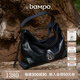 半坡飾族（bampo）【明星同款】中號(hào)綿綿包hobo托特包頭層牛皮大容量單肩斜挎包軟包 墨碳黑