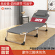 柏潮單人折疊午休床多功能家用躺椅陪護床 雙桿支撐小床活動(dòng)款170長(cháng)灰 (頭部5檔調節)可躺可睡