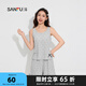 三福女夏季涼感帶杯背心睡衣套裝 甜美優(yōu)可絲抗菌家居服495622 花灰 M