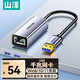 山澤USB有線(xiàn)網(wǎng)卡轉RJ45網(wǎng)線(xiàn)接口轉接頭 免驅動(dòng)轉換器 適用蘋(píng)果華為筆記本電腦臺式機千兆 外接外置塢 USB千兆網(wǎng)卡 鋁合金
