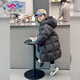 迪弟.尼  HEYDIDY羽絨服女童2025新款棉服中長款洋氣棉衣加厚連帽冬裝外套過膝棉服 黑色 【加厚過膝+升版絨不起坨】 110 建議身高100-109厘米