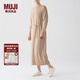 無印良品（MUJI）女式  羊絨 圓領(lǐng)連衣裙 女裝裙子長袖秋冬 針織裙 BG84CC4A 米色 L（165/88A）