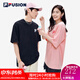 斐樂（FILA）FUSION潮牌情侶多彩短袖T恤2025新款男女短T時尚大logo短袖 A青春粉-PK S 165/88A 【寬松版型】