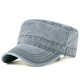 擇信水洗棉復古做舊大頭圍平頂帽子男工裝戶(hù)外加大加深軟頂鴨舌遮陽(yáng)帽 中灰色 M 56-59cm