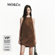 MO&Co.連衣裙秋煙熏棕絨肌理削肩精裁A字廓形MBD3DRS051 太妃糖色 M 165