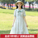 哈熙牛兒童夏季連衣裙中大童碎花公主裙少女大童女裝12歲女孩衣服裙子 白色碎花 170碼建議身高160-170cm90-110斤
