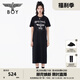 BOY LONDON【銀河夢(mèng)境】夏女黑色連衣裙印花時(shí)尚長(zhǎng)裙W17095 黑色 S