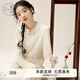 紫涵（ZIHAN）紫涵立領(lǐng)斜襟盤扣拼接連衣裙女2024年冬季新款重工刺繡收腰a字裙 米金 S