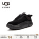 UGG春季新款系帶厚底圓頭老爹休閑鞋1166011BLK|黑色39
