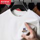 NVWNK新疆棉100%純棉長袖t恤男春秋新款寬松休閑圓領(lǐng)衛(wèi)衣男薄打底衫潮 248-白色 L 建議120-140斤