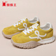 蜘蛛王厚底阿甘鞋復古百搭透氣增高女鞋子休閑運動(dòng)德訓鞋 黃色 37