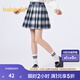 巴拉巴拉兒童裙子春秋裝童裝女童短裙大童A型JK短裙格紋裙褲 藍白色調00481 150cm