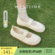 西遇運動芭蕾鞋女2025新款夏季薄款透氣網(wǎng)面德訓(xùn)鞋平底瑪麗珍單鞋 米色 37 (235)