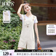 絲柏舍高腰連體褲2024夏裝新款女裝口袋設(shè)計(jì)學(xué)院風(fēng)減齡短褲