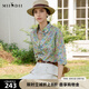 謎底100%棉襯衫分袖女2025夏季新款小碎花清新合體襯衣256MC6282 櫻草綠花 2XL