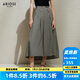 艾諾絲雅詩(shī)【商場(chǎng)同款】2025夏季新品精梳棉半裙黑白格設(shè)計(jì)感半身裙40423523 黑白格 L