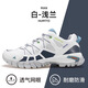 悍途（HUMTTO）夏季網(wǎng)面透氣登山鞋大孔透氣網(wǎng)眼男士戶外休閑徒步鞋 白/淺蘭 41