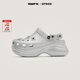 SMFKX CROCS 聯(lián)名款 白鹿同款時尚休閑百搭厚底增高透氣洞洞鞋拖 鉆石 37-38