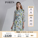 PORTS寶姿春夏新品女裝七分袖收腰顯瘦連衣裙LM8D058MPP095 奶綠色印花 L (8)