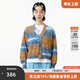 幻走（MOVEUP）2025春季新款.FUN系列V領(lǐng)紐扣紗線設(shè)計師針織開衫女 淡彩藍 S