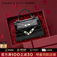 CharisKitty包包女款2025年凱莉包斜挎包女手提單肩包七夕情人節(jié)禮物送女友 黑色【禮盒款】
