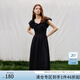 范思藍(lán)恩黑色波點顯瘦飛飛袖連衣裙女2024夏季新款小黑裙子12919 黑白波點 L