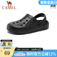 駱駝（CAMEL）洞洞鞋涼拖沙灘鞋男女情侶款漂流鞋 A122533037，黑色，男 42