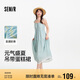 森馬（Semir）連衣裙女條紋蛋糕裙甜美元?dú)?025夏度假風(fēng)蕾絲吊帶裙109325114029