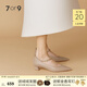 7or9戚風(fēng) 秋季新款休閑高跟鞋女3.5cm時(shí)尚百搭設(shè)計(jì)感粗跟鞋 戚風(fēng) 3.5cm （配飾需要另外購(gòu)買(mǎi)） 35