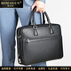 博邁倫商務(wù)公文包男真皮密碼鎖手提包軟頭層牛皮包大容量通勤出差電腦包 黑色-升級版 密碼鎖 長(cháng)寬高：38.5*9*29cm15.6英寸