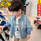 G.DUCKKIDS男童長袖襯衫春秋裝牛仔外套中小童兒童開衫男寶寶百搭牛仔上衣潮 藍色牛仔【漸變】春夏 100